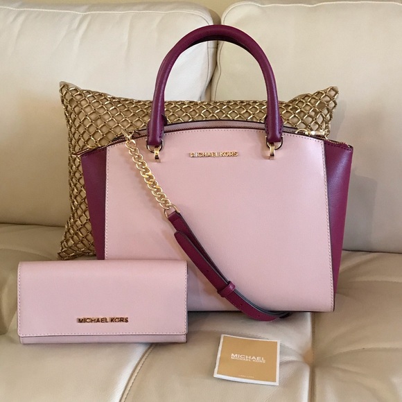 Michael Kors Handbags - Michael Kors Ellis Large Satchel & Matching Wallet